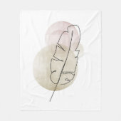 ボホベージュの羽 フリースブランケット (正面)