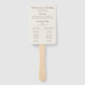 ボホベージュアンド赤面ピンクフローラ結婚式 プログラム ハンドファン (裏面)