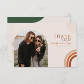 ボホベージュアーチ結婚ズフラットサンキューカード サンキューカード (正面/裏面)