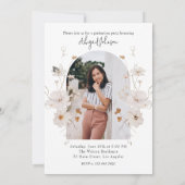 ボホベージュウォーターフローラ卒業パーティー 招待状 (裏面)