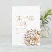 ボホベージュクリスマスパーティの招待状テンプレート 招待状 (スタンド正面)