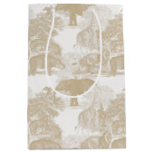 ボホベージュジャングルアニマルズサファリチノイスリー ミディアムペーパーバッグ (正面)