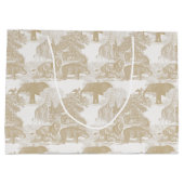 ボホベージュジャングルアニマルズサファリチノイスリー ラージペーパーバッグ (裏面)