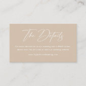 ボホベージュニュートラル結婚ズ詳細Qrコード エンクロージャーカード (正面)