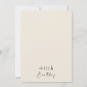 ボホベージュフローラブーツ40th誕生日 招待状 (裏面)