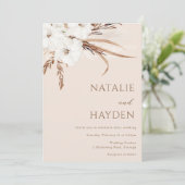 ボホベージュホワイトフローラオールシーズンズ結婚ズ 招待状 (スタンド正面)