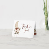 ボホベージュムーンフローラありがとう折り畳みカード サンキューカード (正面)