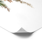 ボホベージュムーンフローラベビーシャワーウェルカムサイン ポスター (角)