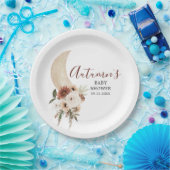 ボホベージュムーンフローラベビーシャワー紙プレート ペーパープレート (パーティー)