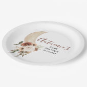 ボホベージュムーンフローラベビーシャワー紙プレート ペーパープレート (アングル)