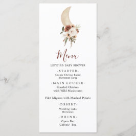 ボホベージュムーンベビーシャワーメニューサイン メニュー