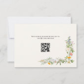 ボホベージュワイルドフラワーウェディングRSVPカード 出欠カード (裏面)