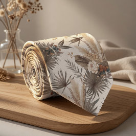 ボホベージュ植物 ネクタイ