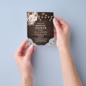 ボホベージュ素朴フラワーズブライダルシャワー チラシ (手)