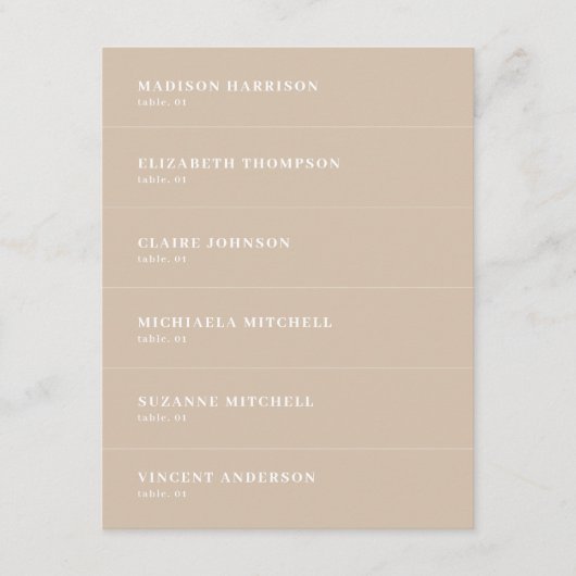 ボホベージュ結婚ズ名座席表DIY 招待状 (正面)