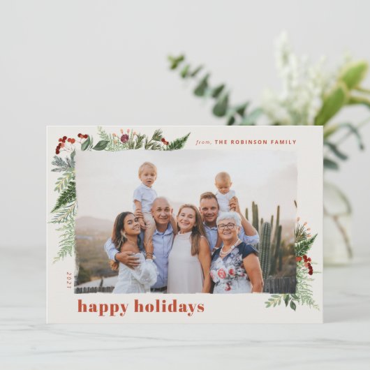 ボホベージュ自然テラコッタウォーター色の緑 シーズンカード (スタンド正面)