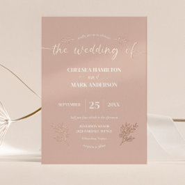 ボホベージュ赤面トレンディース結婚クリプト 箔招待状