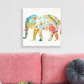 ボホペイズリーゾウII キャンバスプリント (インサイチュ (リビング))