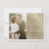 ボホペイズリーフローラピーコックエレガント金ゴールド結婚ズ サンキューカード (裏面)