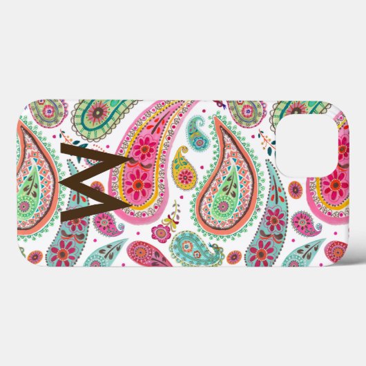 ボホペイズリー数々の色模様モノグラガーリーム Case-Mate iPhoneケース (裏面 (横))