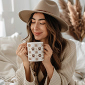 ボホペットポー市松模様にプ コーヒーマグカップ