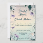 ボホペリウィンクルアンドシルバーブライダルシャワー 招待状 (正面)