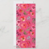 ボホホットピンクウォーターカラーフローラブライダルシャワー 招待状 (裏面)