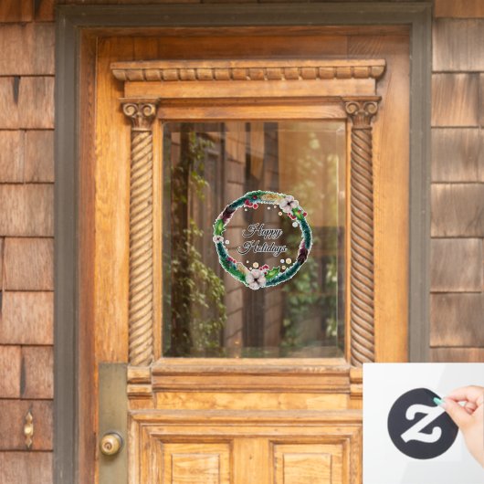 ボホホリデーかわいらしリースカスタマイズ可能 ウィンドウサイン (ホームデコレーション)