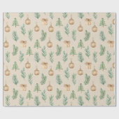 ボホホリデーウォーターカラークリスマス ラッピングペーパー (フラット)