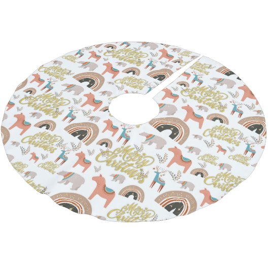 ボホホリデーシーズン ブラッシュドポリエステルツリースカート (アングル)