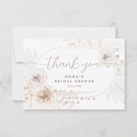 ボホホワイトとニュートラルブーケ サンキューカード (正面)