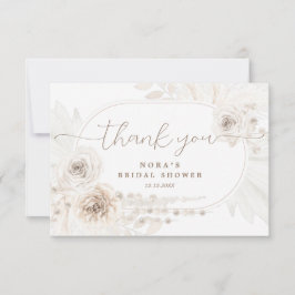 ボホホワイトとニュートラルブーケ サンキューカード