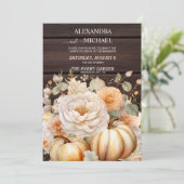 ボホホワイトと金ゴールドグリッターパンプキンス結婚ズ 招待状 (スタンド正面)