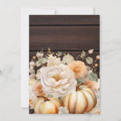 ボホホワイトと金ゴールドグリッターパンプキンス結婚ズ 招待状 (裏面)