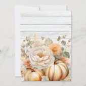 ボホホワイトと金ゴールドグリッターパンプキンス結婚ズ 招待状 (裏面)