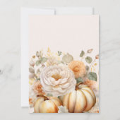 ボホホワイトと金ゴールドグリッターパンプキンス結婚ズ 招待状 (裏面)