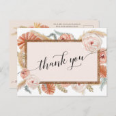 ボホホワイトエレガントフローラトロピカルパームパンパ ポストカード (正面/裏面)