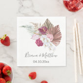 ボホホワイトオーキッズブルゴーニュ結婚フローラ スタンダードランチョンナプキン (インサイチュ)