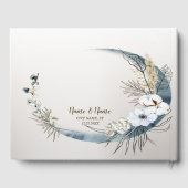 ボホホワイトオーキッドフラワーズブルームーンエレガントパーティー ゲストブック (裏面)