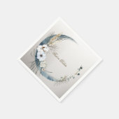 ボホホワイトオーキッドフラワーズブルームーンエレガントパーティー スタンダードカクテルナプキン (角)