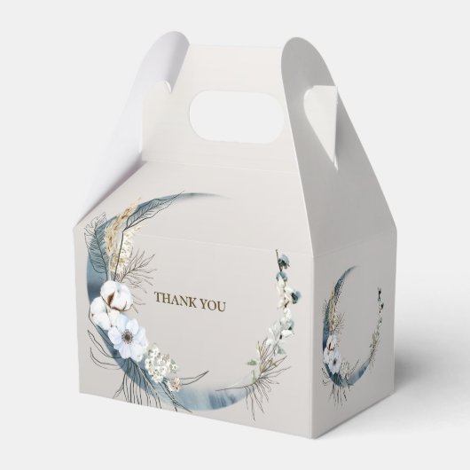 ボホホワイトオーキッドフラワーズブルームーンエレガントパーティー フェイバーボックス (裏面サイド)