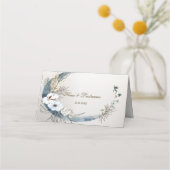 ボホホワイトオーキッドフラワーズブルームーンエレガントパーティー プレイスカード (裏面)