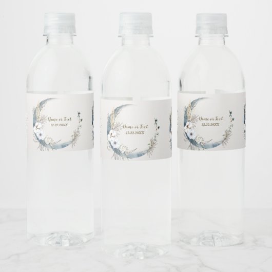 ボホホワイトオーキッドフラワーズブルームーンエレガントパーティー ペットボトルラベル (ボトル)