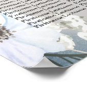 ボホホワイトオーキッドフラワーズブルームーンエレガントパーティー ポスター (角)