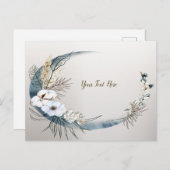 ボホホワイトオーキッドフラワーズブルームーンエレガントパーティー ポストカード (正面/裏面)