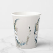 ボホホワイトオーキッドフラワーズブルームーンエレガントパーティー 紙コップ (正面)