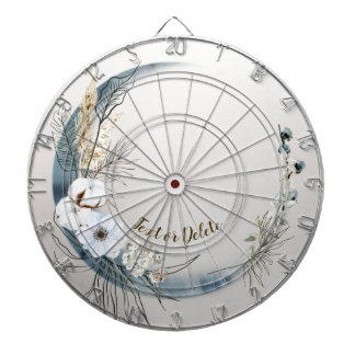 ボホホワイトオーキッドフラワーズブルームーンエレガント ダーツボード