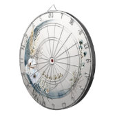 ボホホワイトオーキッドフラワーズブルームーンエレガント ダーツボード (正面右)