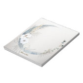 ボホホワイトオーキッドフラワーズブルームーンエレガント ノートパッド (回転)