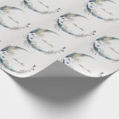 ボホホワイトオーキッドフラワーズ ブルームーン エレガントパーティー ラッピングペーパー (角)